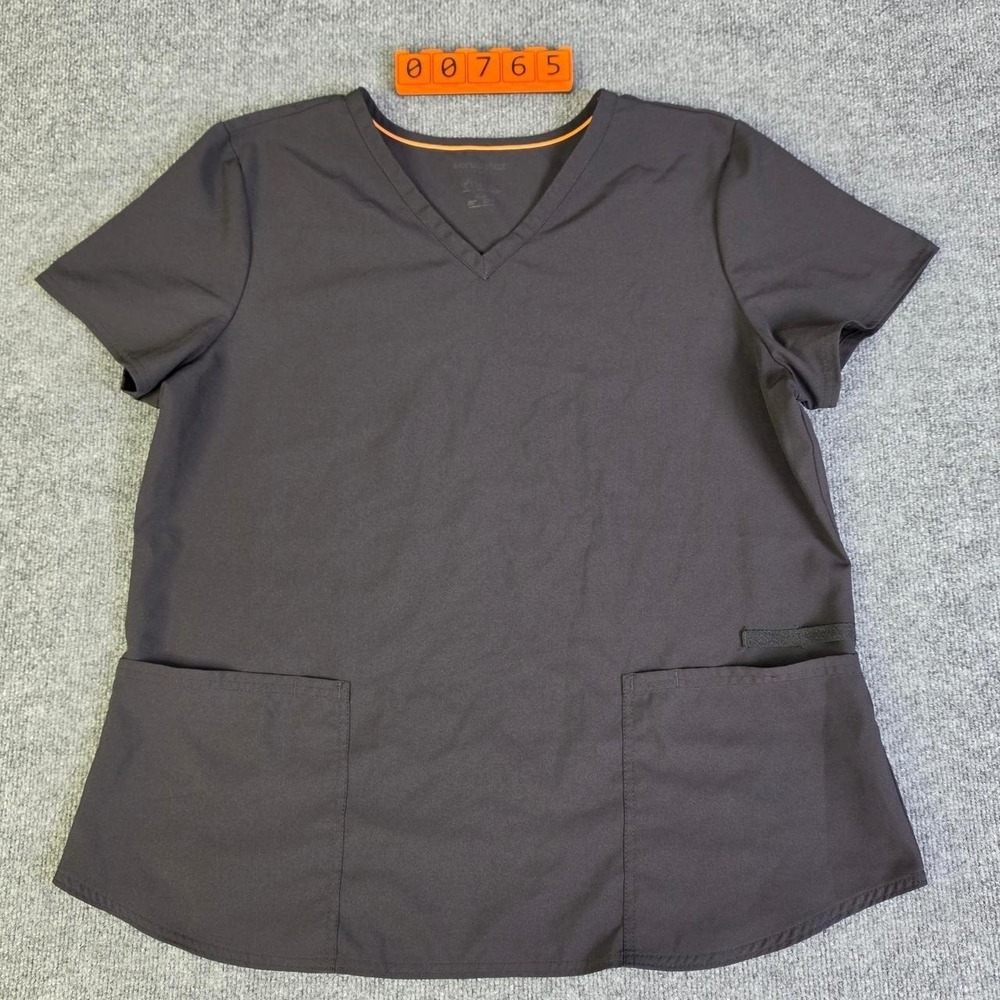 Black Scrubstar scrub top with orange trim Size XL